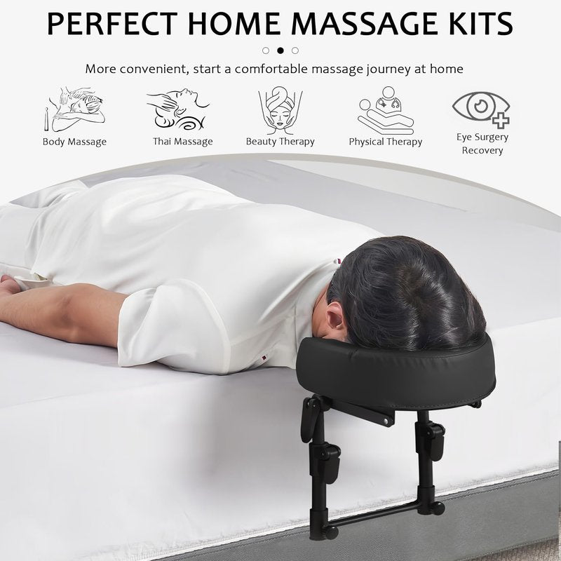 OIHYA Massage Headrest for Bed, Portable Massage Face Cradle for Bed, Massage Table Kit with Adjustable Height 5.5'' to 17'' for Home, Salon
