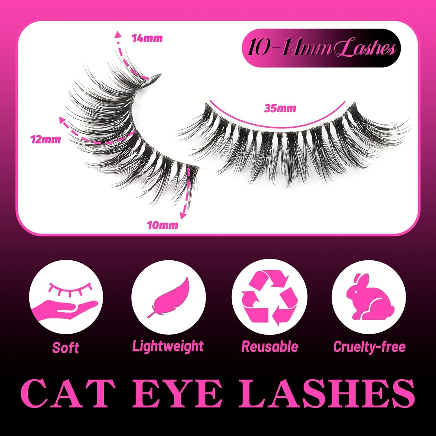 Veleasha Lashes Wispy False Eyelashes 100% Handmade Eyelashes Natural Look Fake Lashes Lightweight Lashes with Soft Clear Band 5 Pairs Pack (G2)