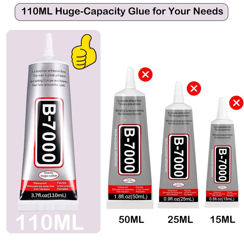 B7000 Clear Rhinestone Glue - 3.7oz Multipurpose Adhesive for Jewelry, Crafts & More | 110ml