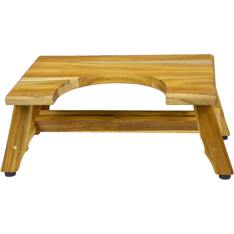 EcoDecors SerenityyPoo Teak Toilet Stool 20 inch L x 12 inch D x 8 inch H Natural