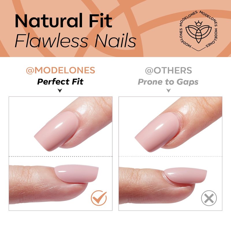 Modelones Brown Press on Nails Almond, Short Fake Nails, Reusable Nail Kit with Nail Glue Adhesive Tabs Mini Nail File, Nails Press Ons 32Pcs 16 Sizes, Women Girl Gift, Amber