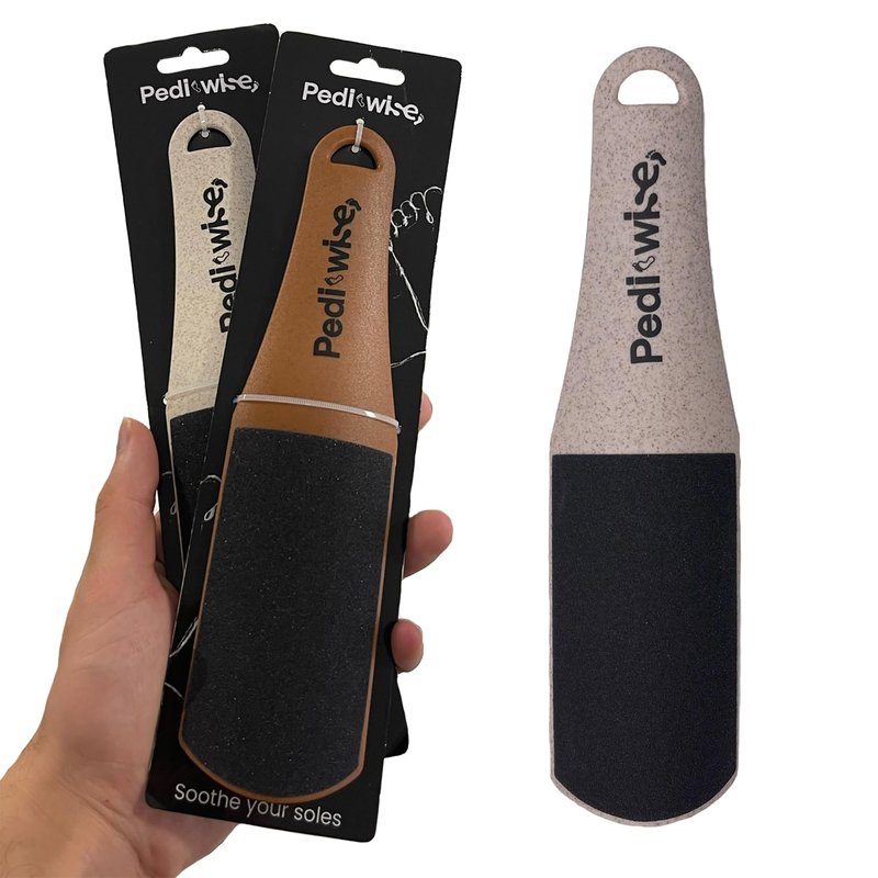 Pedi-wise Pumice Stone for feet Extra Large Foot File & Callus Remover for Cracked Heels Double Sided Pedicure Tool for Dead Skin Podiatrist Recommended