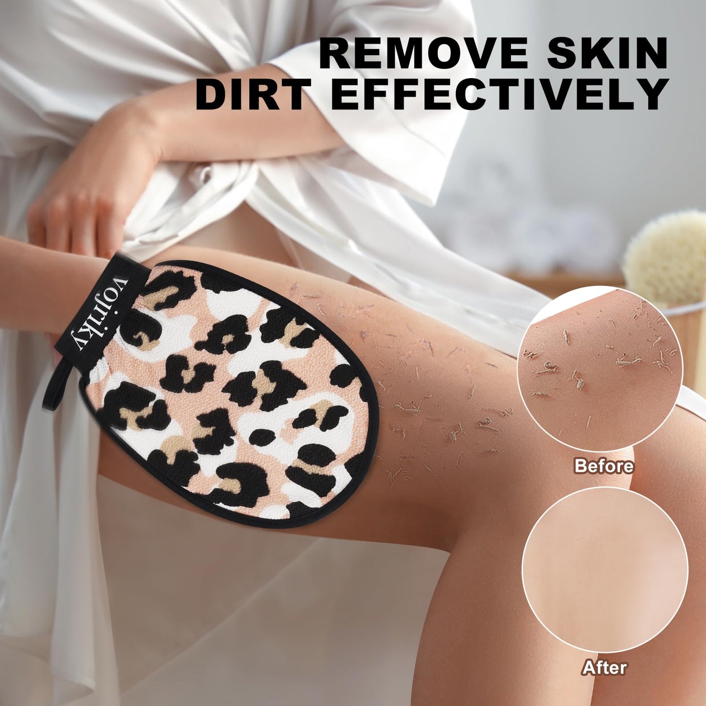Vojriky Durable Body Scrub, Dead Skin Remover & Body Scrubber Exfoliator, Body Exfoliating Gloves for Shower, washcloth exfoliating, exfoliating Glove for Smooth Skin 2PCS