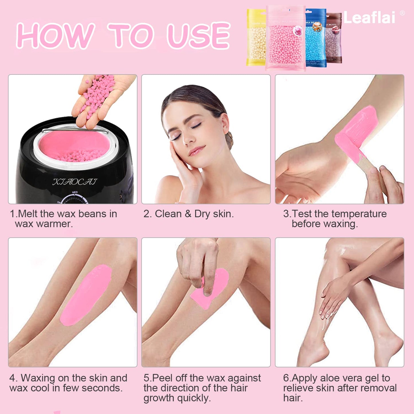 Hard Wax Beads, Professional Wax Beads for Hair Removal 400g Hair Wax with 10 Pcs Wood Sticks for Full Body Brazilian Bikini Face Legs Eyebrow Painless at Home for Women and Men