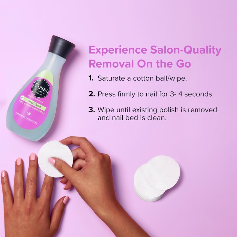 Cutex Nourishing Nail Polish Remover, Leaves Fingernails & Toenails Looking Healthy, Contains Vitamin E, 6.7 fl oz