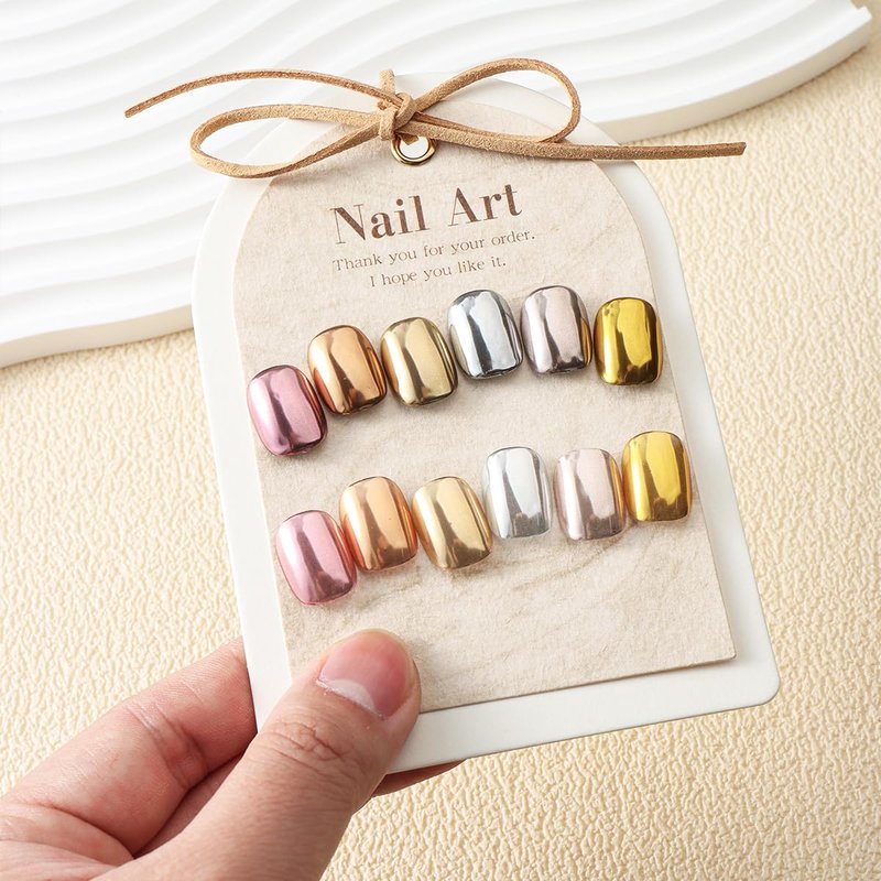 Chrome Nail Powder Set - 6PCS Metallic Mirror Pigment for Holographic Nail Designs | Rose Gold, Silver, Champagne