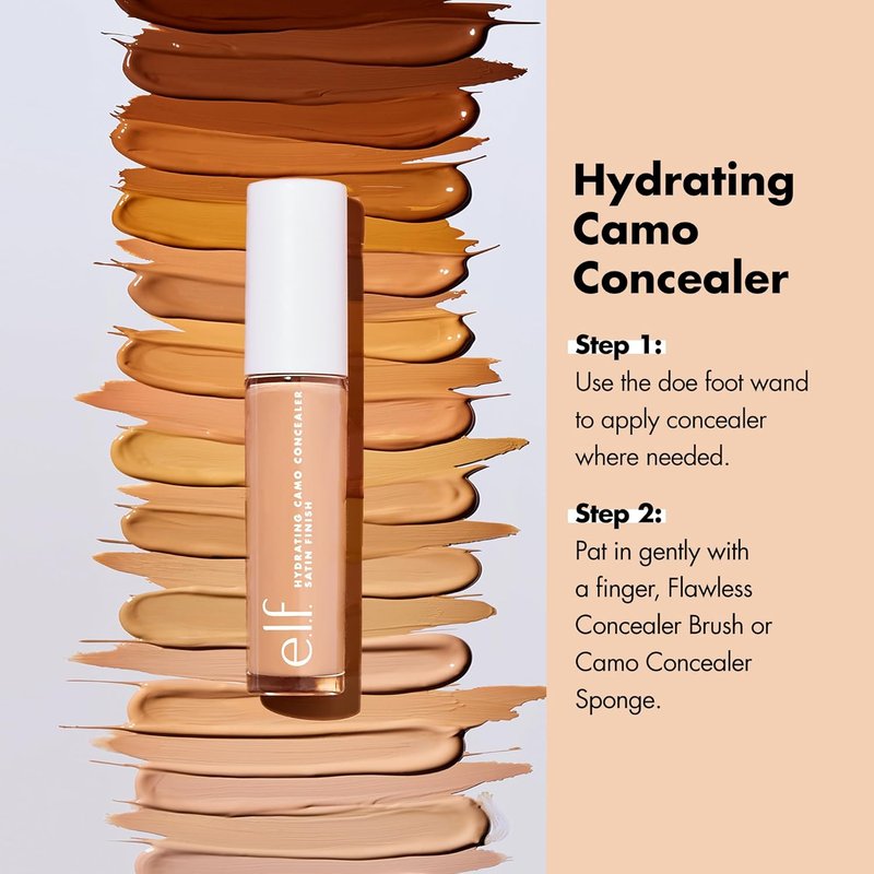 e.l.f. Hydrating Camo Concealer - Full-Coverage Satin Finish for Blemishes & Under-Eye Circles | Vegan Rich Chocolate