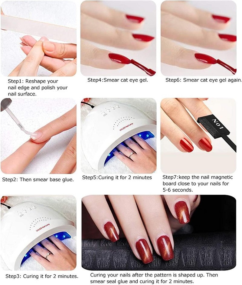 15 Pieces Nail Magnet Tool Set, Double-head Flower Design Nail Magnet Pens Magnet Stick 3D Magnetic Cat Eye Gel Polish Nail Art, for DIY 3d Magnetic, Salon, Studio or Home