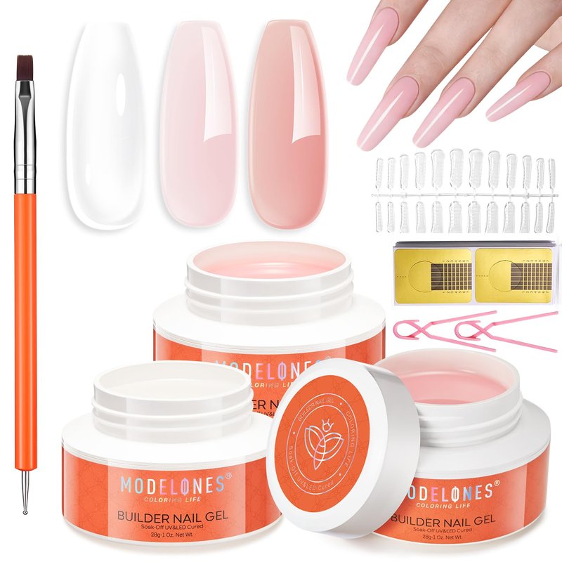Modelones 510Pcs Nail Tips - Pre-shaped Soft Gel Nail Tips Nail Glue