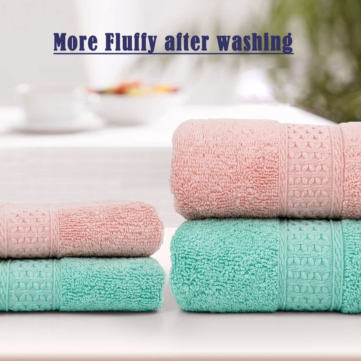 Cleanbear Cotton Hand Towel Set 6-Pack Ultra Soft Hand Towels with Assorted Colors (13 x 29 Inches) Lightweight and Quick Dry
