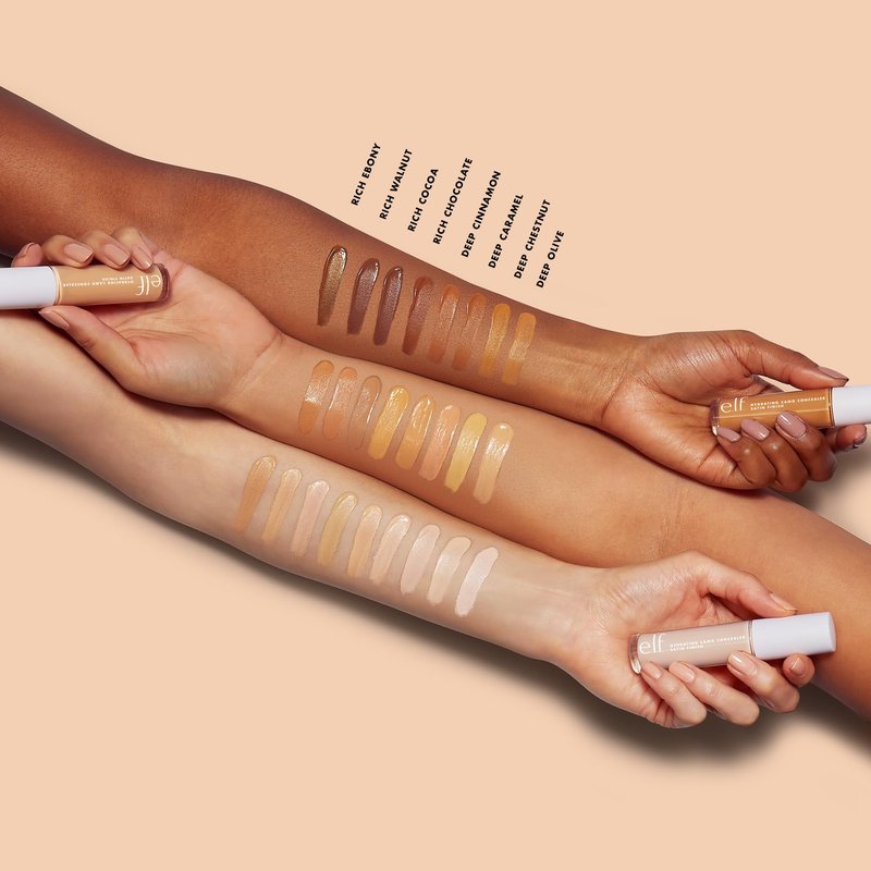 e.l.f. Hydrating Camo Concealer, Covers Blemishes & Under-Eye Circles, Full-Coverage & Delivers A Satin Finish, Vegan & Cruelty-Free, Rich Cocoa
