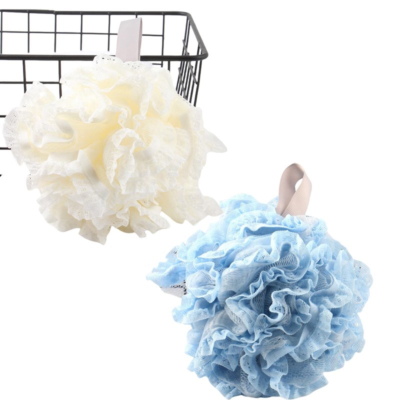 Bath Sponges Loofahs 65 Grams Large Size，2 Pack Shower Sponge Exfoliating Cleaning Bath Body Scrubber Balls for Scrubber Soft Mesh Shower Puffs Exfoliating for Women & Men Bath Accessories