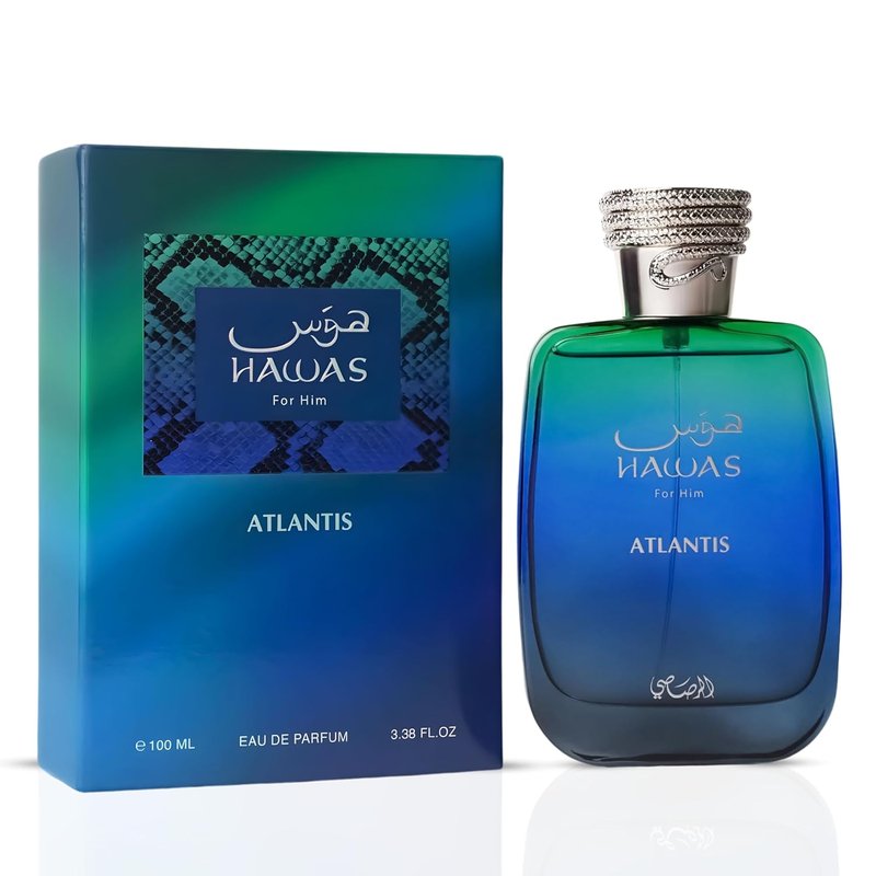 Rasasi Hawas Atlantis Eau de Parfum for Men - Fresh & Modern 100ml (3.4 oz) Fragrance
