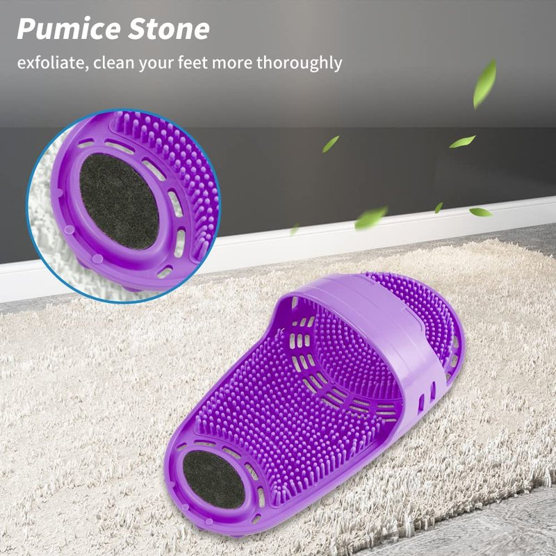 Kibhous Silicone Shower Foot Scrubber Personal Foot Massage and Cleaning with Soft Silicone Bristles and Non-Slip Suction Cups, Foot Scrubbers for Use in Shower Men and Women (1PCS Violet)