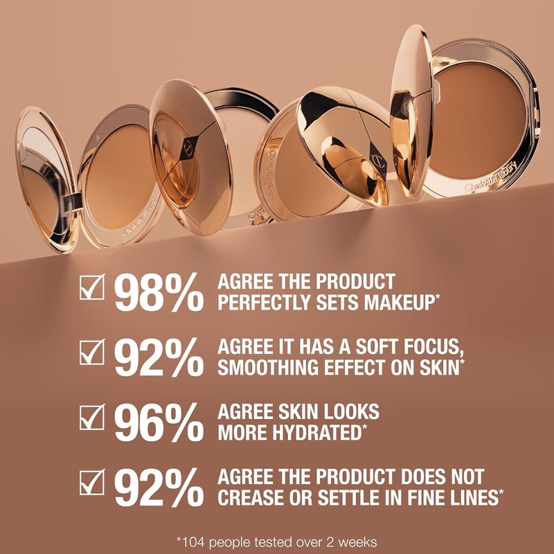 Charlotte Tilbury Airbrush Flawless Finish Setting Powder - Pore-Blurring Face Makeup for a Soft-Focus Finish