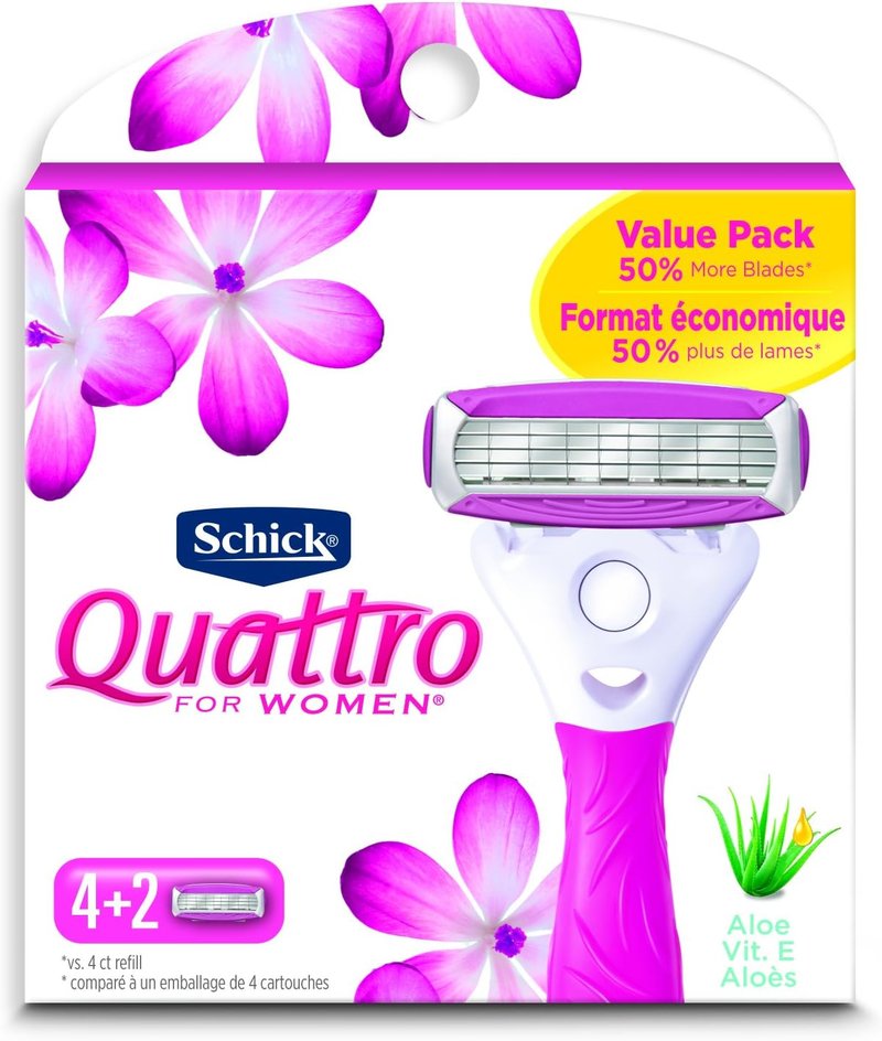 Schick Quattro Women's Razor Blade Refills - Ultra Smooth Value Pack, 6 Count
