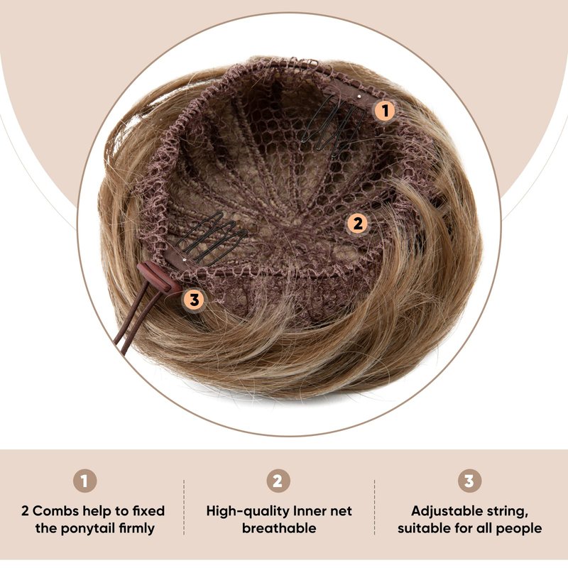 SARLA Donut Chignon Hair Bun Extension Clip in Ballerina Synthetic Hairpieces Updo Hair Piece For Women Lady Q3