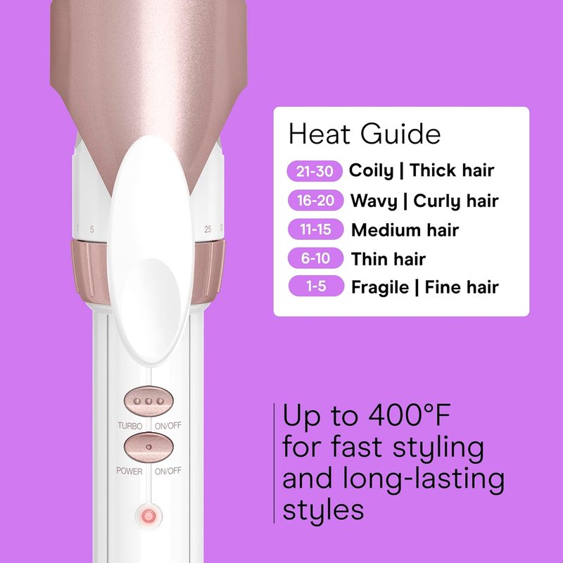 Conair Double Ceramic Curling Iron - 1 ½-Inch Barrel for Soft Waves | Ideal for Medium & Long Hair in White/Rose Gold