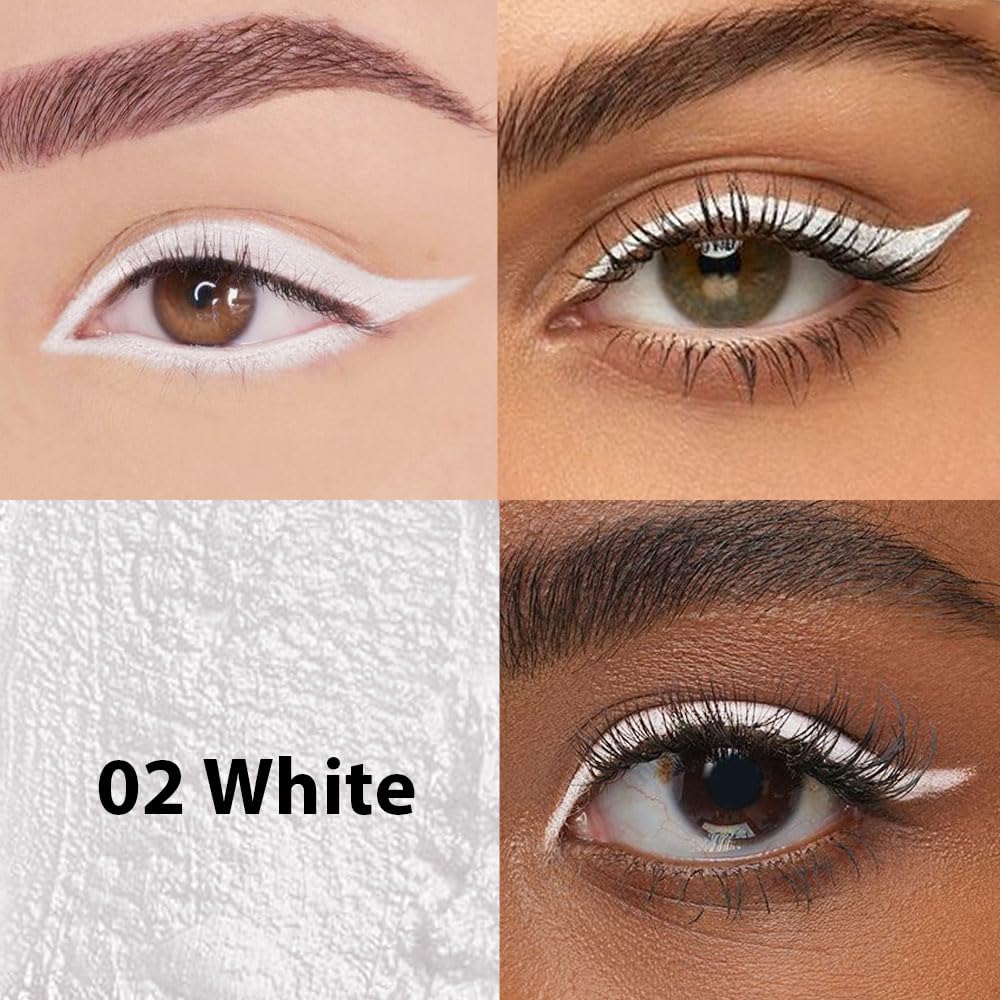 White Gel Glitter Eyeliner Pencils Set for Women - Waterproof & Smudge-Proof | 1 Piece