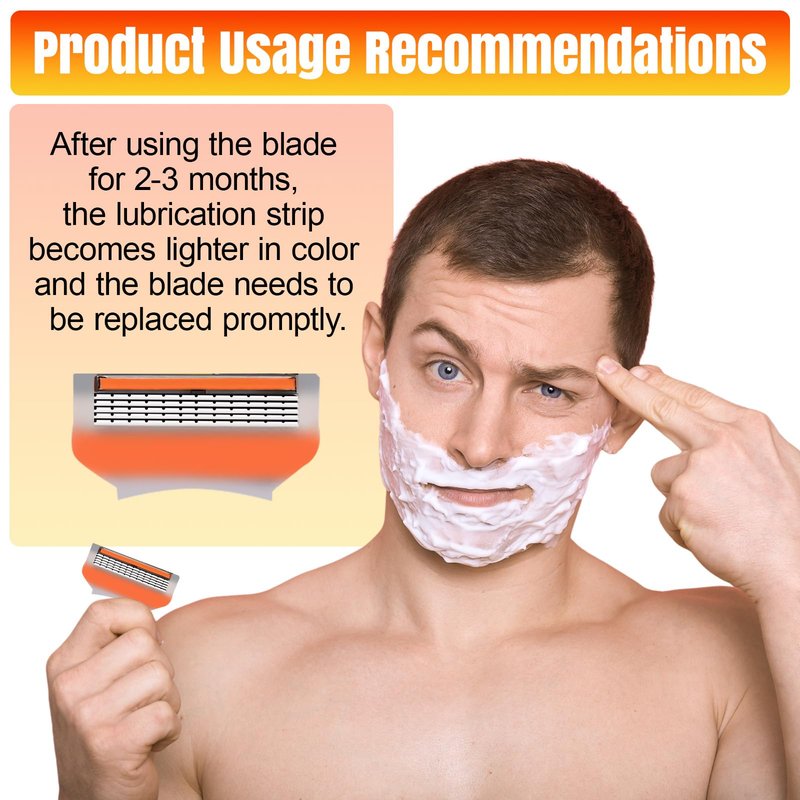 24Pcs Premium Razor Blades for Men - Compatible with fus-sion 5 blades refills, 5-Layer Stainless Steel Cartridge Refills Compatible with Fus-sion 5 Style