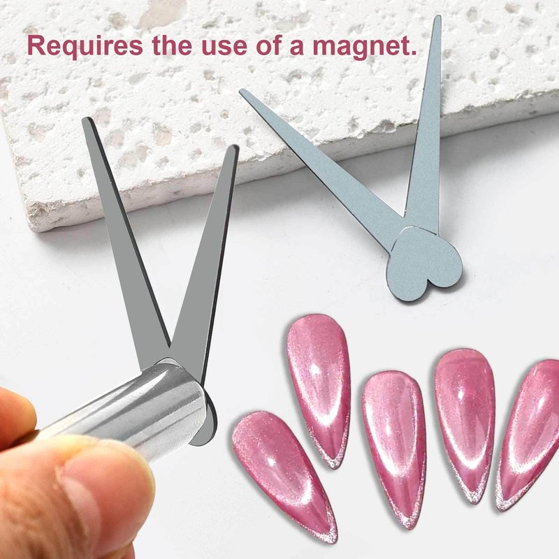 New Ring-Shaped Cat Eye Magnet for Nails, DIY Hollow Cateye Magnet for Nails,Portable Mini Round Strong Nail Magnet French Tip Tool for Home Salon DIY Manicure (1, Ellipse)
