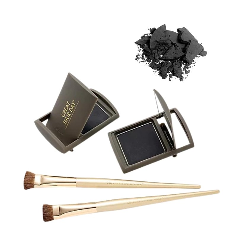 Joan Rivers Great Hair Day Root Touch Up Powder Duo - Thicker, Fuller Hair Solution | Dark Brunette