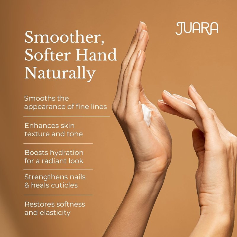 Juara Hand & Nail Balm | Anti-Aging Moisturizing Cream for Dry, Cracked Hands - Coconut Oil & Shea Butter, 3.4 oz