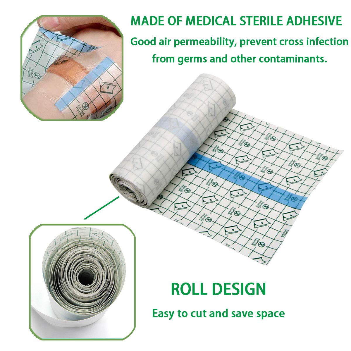 Tattoo Aftercare Bandage Roll 3" x 10 Yard - Waterproof Transparent Film for Tattoos Initial Healing and Skin Repair Adhesive Tattoo Supply Wrap
