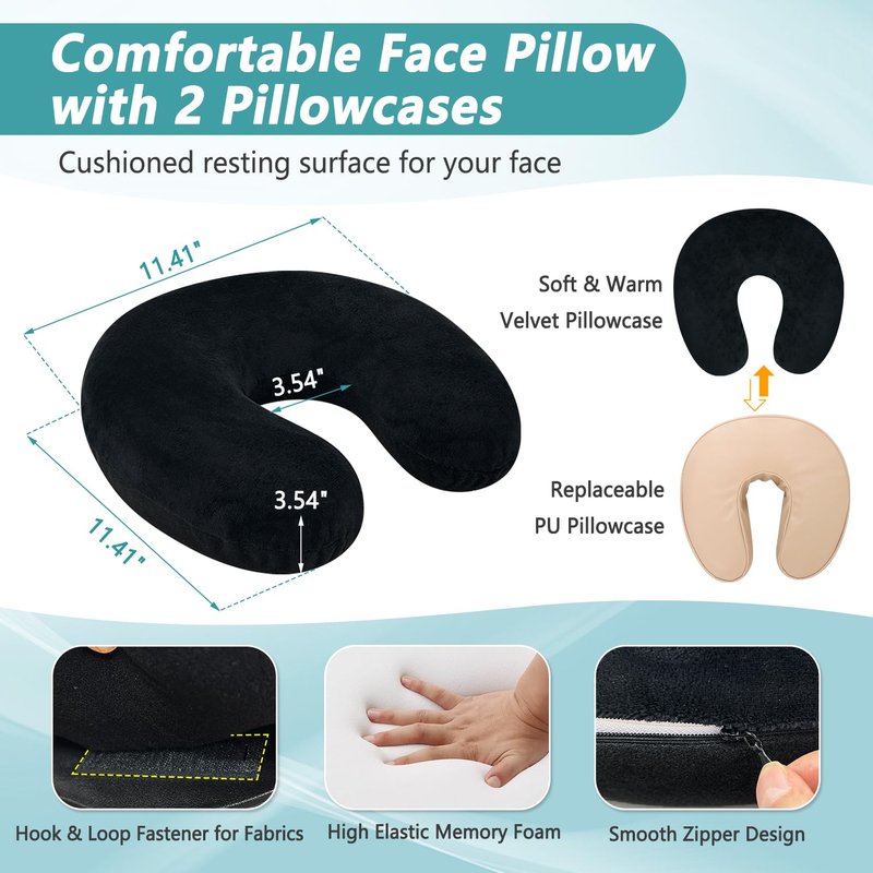 Mattress Top Massage Kit, Massage Headrest Face Pillow for Bed Mattress, Massage Face Cradle Cushion Bed Massage Head Holder, Adjustable Massage Attachment for Mattress, Eye Surgery Recovery Equipment