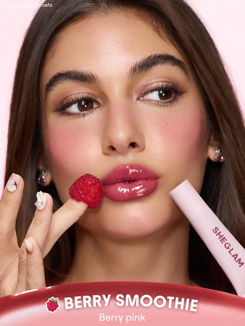SHEGLAM Crystal Glaze Moisturizing Lip Gloss Hydrating Jelly Long Lasting Waterproof Plumping Lip Gloss-Berry Smoothie
