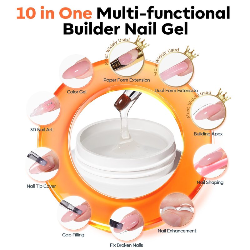 Modelones 510Pcs Nail Tips - Pre-shaped Soft Gel Nail Tips Nail Glue