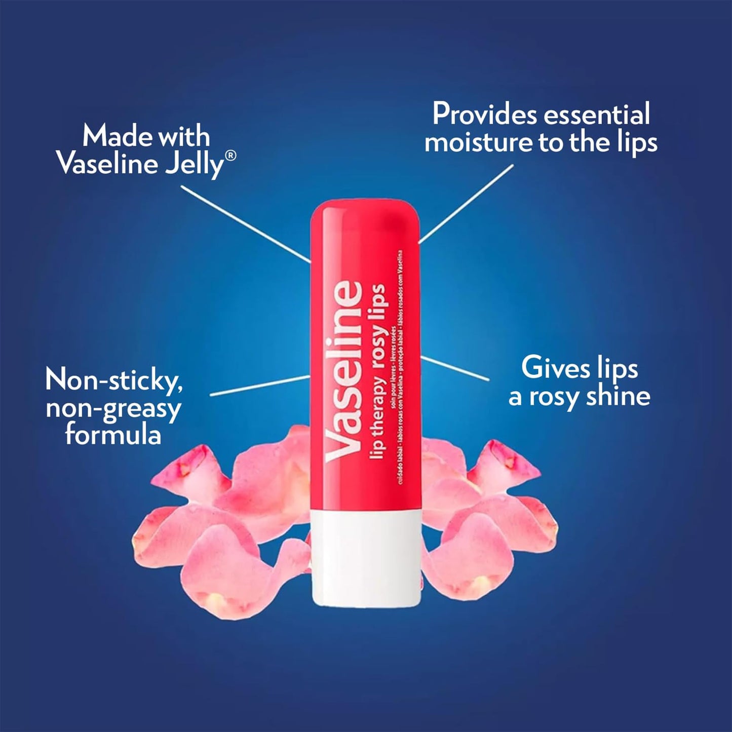 Vaseline Lip Therapy Bulk Lip Balm Rosy Lips & Original 12-Packs, 24 Sticks Total, 0.16 Oz Ea