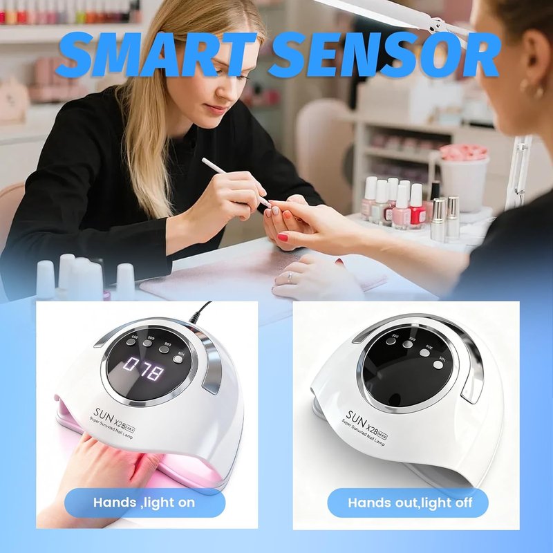 500W Professional UV LED Nail Lamp - Smart Sensor & 4 Timers for Fast Gel Polish Curing | Salon-Grade Nail Dryer
