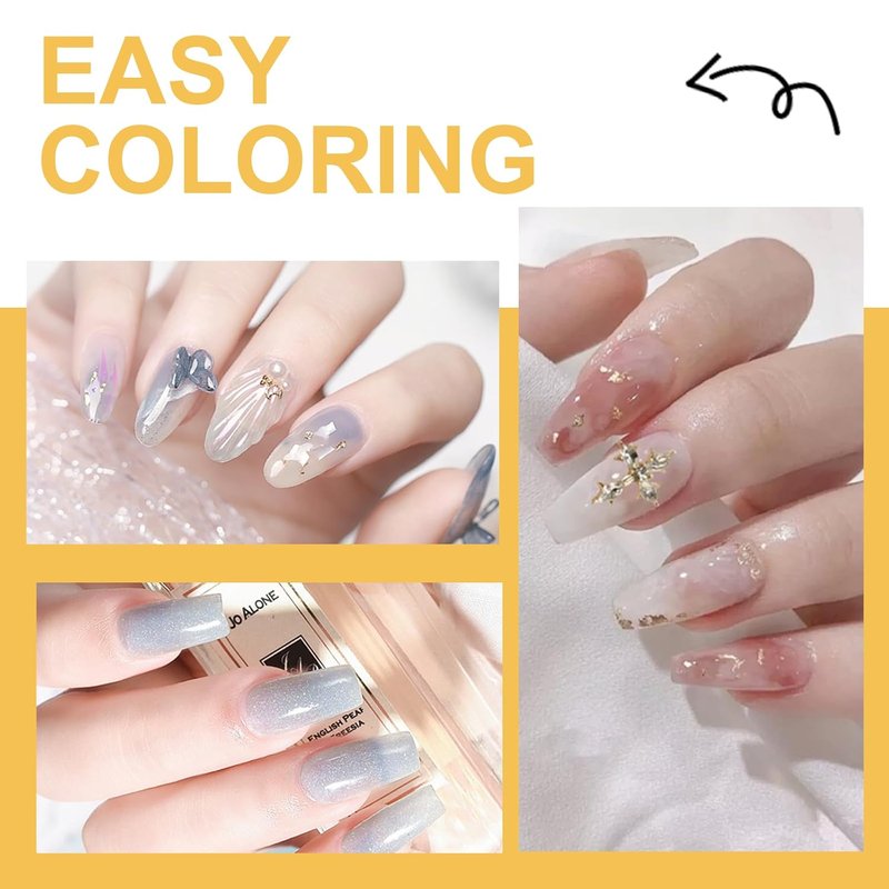 EODCI Gel Nail Tips - Short Square 600Pcs Soft Clear Full Cover False Nails for Easy Extensions