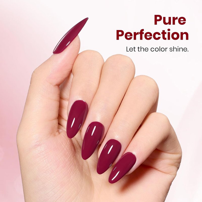 Burgundy Red Gel Nail Polish - Long-Lasting Soak Off UV/LED | 15ML Wine Color for DIY Manicure