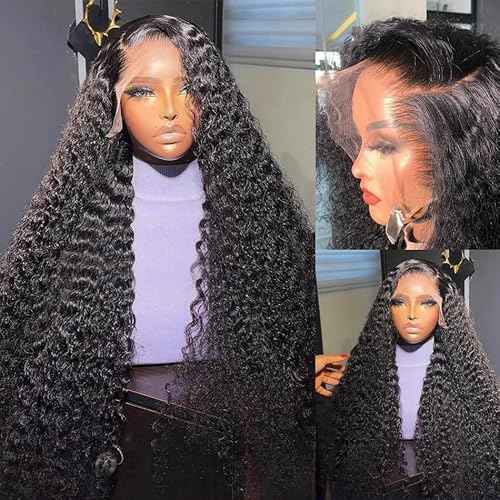 Water Wave Lace Front Wig 180% Density HD Lace Front Wigs Human Hair Pre Plucked Wigs for women Wet and Wavy Wigs with Baby Hair No Tangle 18inch
