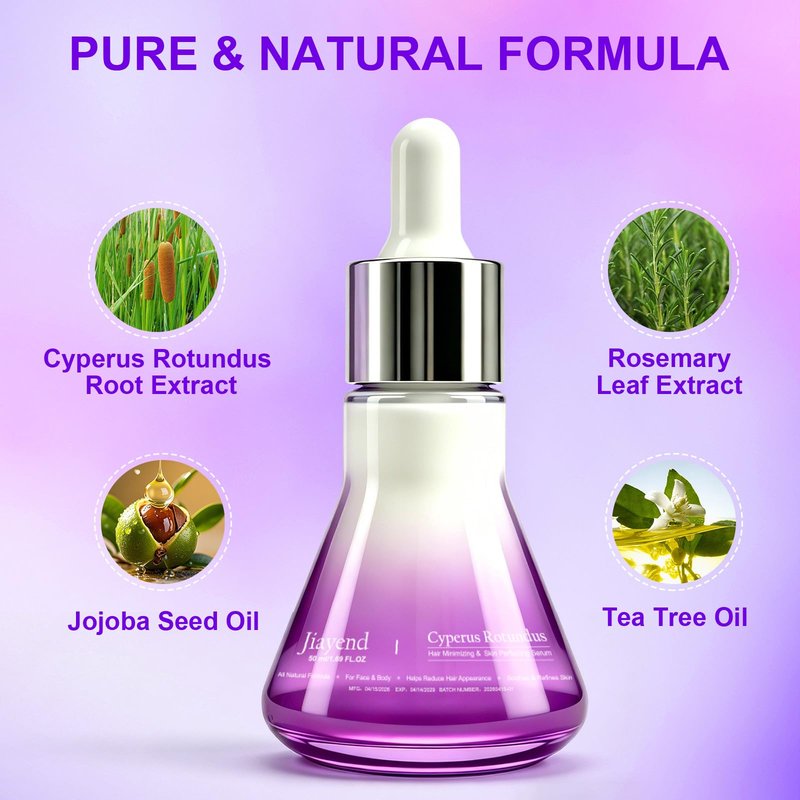 Jiayend Cyperus Rotundus Oil Serum, Natural Hair Removal & Shaving Cyperus Oil Serum for Women, Effectively Reduces Unwanted Hair & Prevents Hair Regrowth, Moisturizes Soothes Skin Cyperus Oil - 50ml