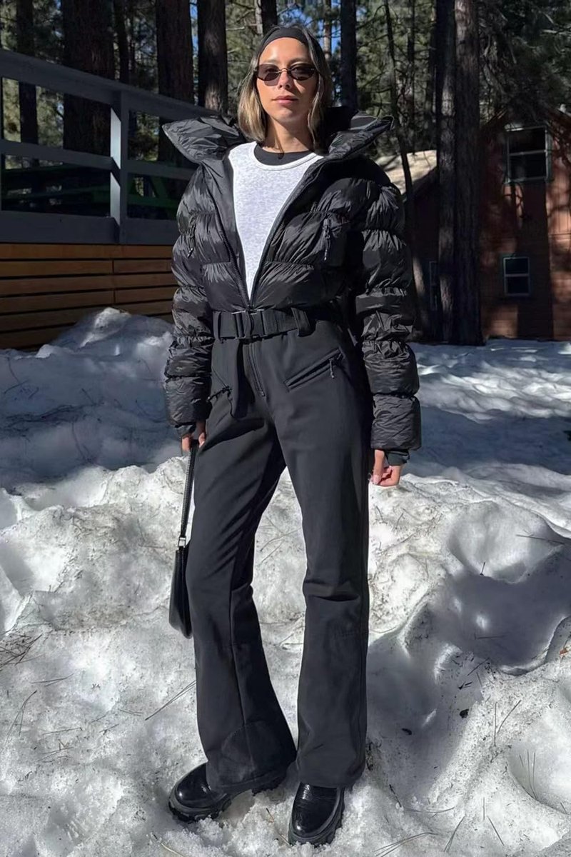 GSOU SNOW Womens Ski Suits Down One Piece Snowsuit Snowboard Jumpsuit Insulated Windproof Outdoor Winter Sports