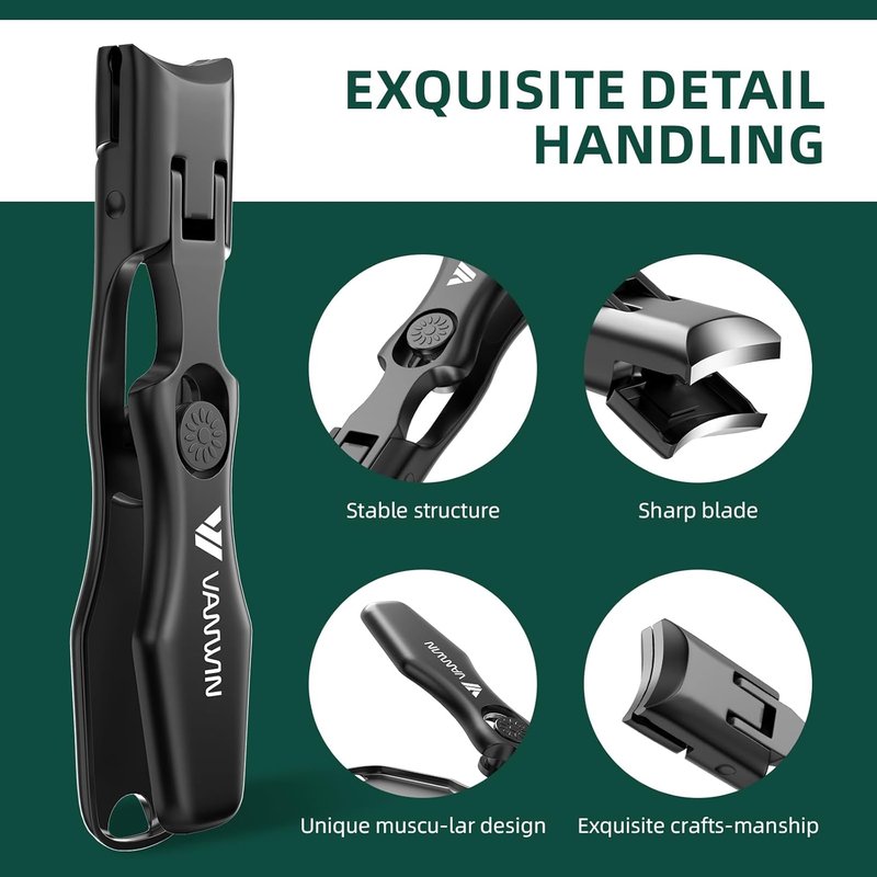 German Nail Clippers for Thick Nails - Heavy-Duty Toenail Clippers with Safety Lock | Wide Jaw Opening for Men & Seniors