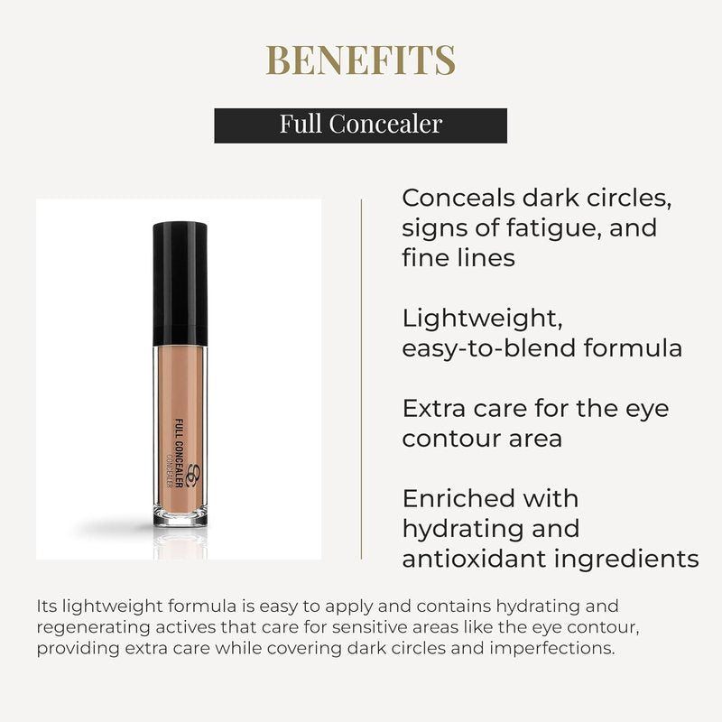 Salerm Full Concealer - Medium Shade, Long-Lasting Coverage | 7 ml Hydrating Formula for Even Skin Tone
