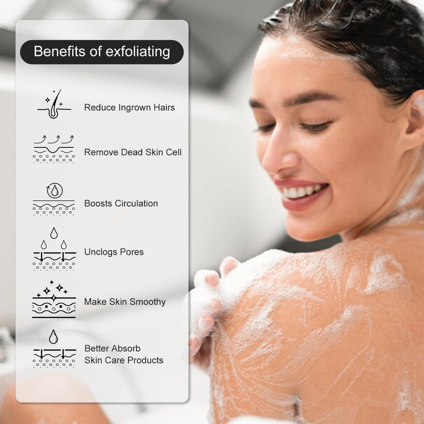 THURLADY Exfoliating Glove, Korean Exfoliating Mitt Body Scrubber, Viscose Fiber Bath Shower Scrub Gloves, Dead Skin Remover for Body, Skin Care Tools for Smoother Skin, Self-Tan Prep & Removal, Peach