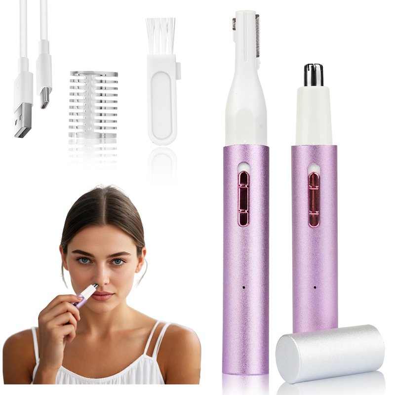 Mendaping 2026 Rechargeable Nose & Ear Hair Trimmer, Dual-Edge Blade Electric Clipper for Women Men, Facial & Eyebrow Hair Removal Tool, Powerful Motor, Painless, Easy to Clean (Multicolor)