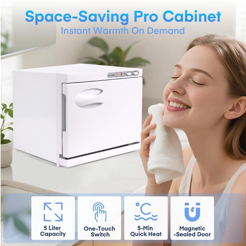 8L Hot Towel Warmer Cabinet, Professional Spa Towel Heater with All-Round Heating, Compact Towel Warmer for Bathroom, Salon, Facials, Barber Shop & Home Use