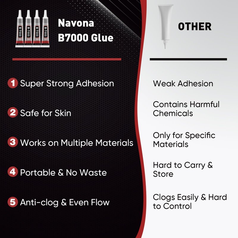 8 PCS 15ml B7000 Glue Clear with Precision Tip, Bedazzling Glue, Super Glues, Rhinestone Glue for Nail, Craft Glues, Jewelry Making, Nail Art, DIY, Makeup, Shoes