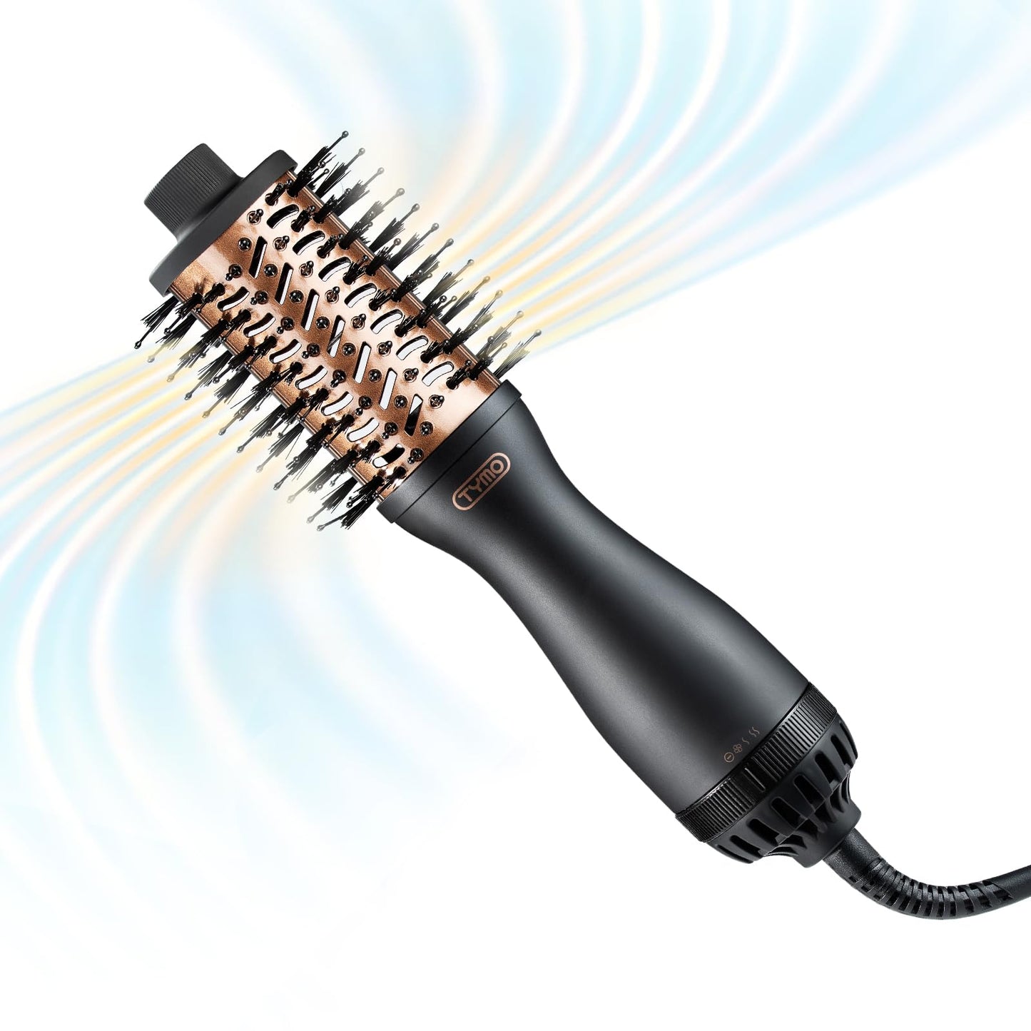 TYMO 2.0 Hair Blow Dryer Brush - Blowout Hot Air Brush, One Step Volumizer, Upgraded 2 Inch Oval Barrel Roller Curling Styler, 3X Faster Drying, 0.6 lb Lightweight, Straightener Curling in One, Black