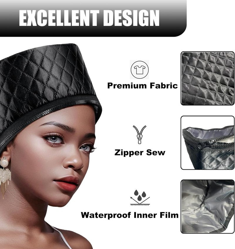 Skiennix Heat Cap - Deep Conditioning Thermal Steam Cap for Natural Hair | 10-Level Quick Heating