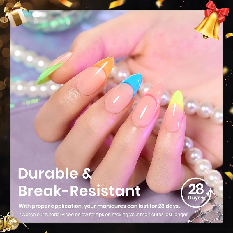 Beetles Gel Nail Tips Etch-X- Almond Medium, 384pcs 12 Sizes, Pre-Etched Half Matte Full Cover Soft Gel Nail Tips, Press on False Nail Extension Acrylic Fake Nails, Easy DIY Salon Art