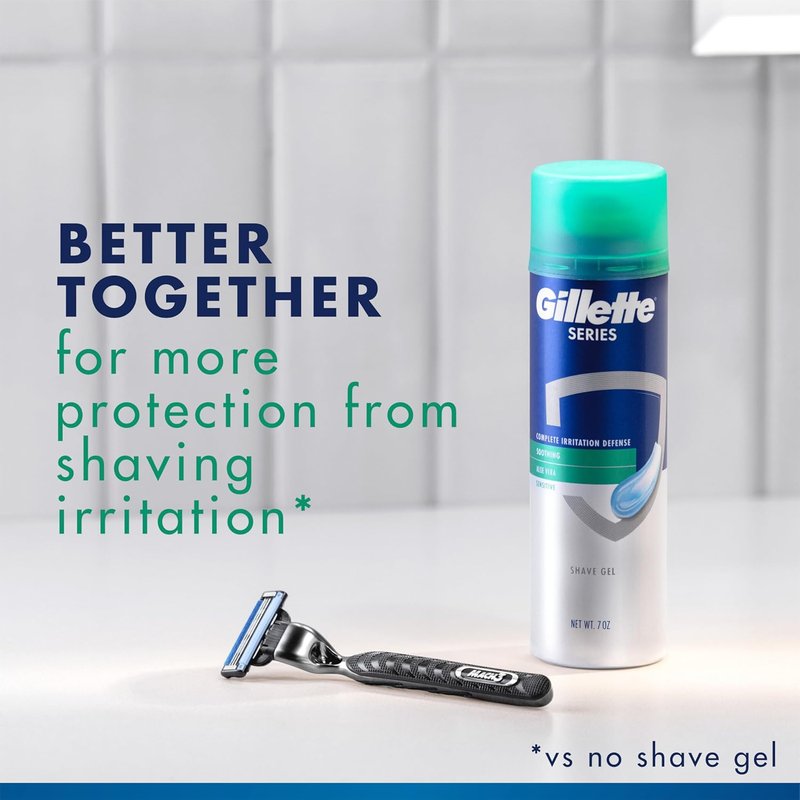 Gillette Shave Gel for Sensitive Skin - 3X Action Formula | Twin Pack, 7 Oz Each