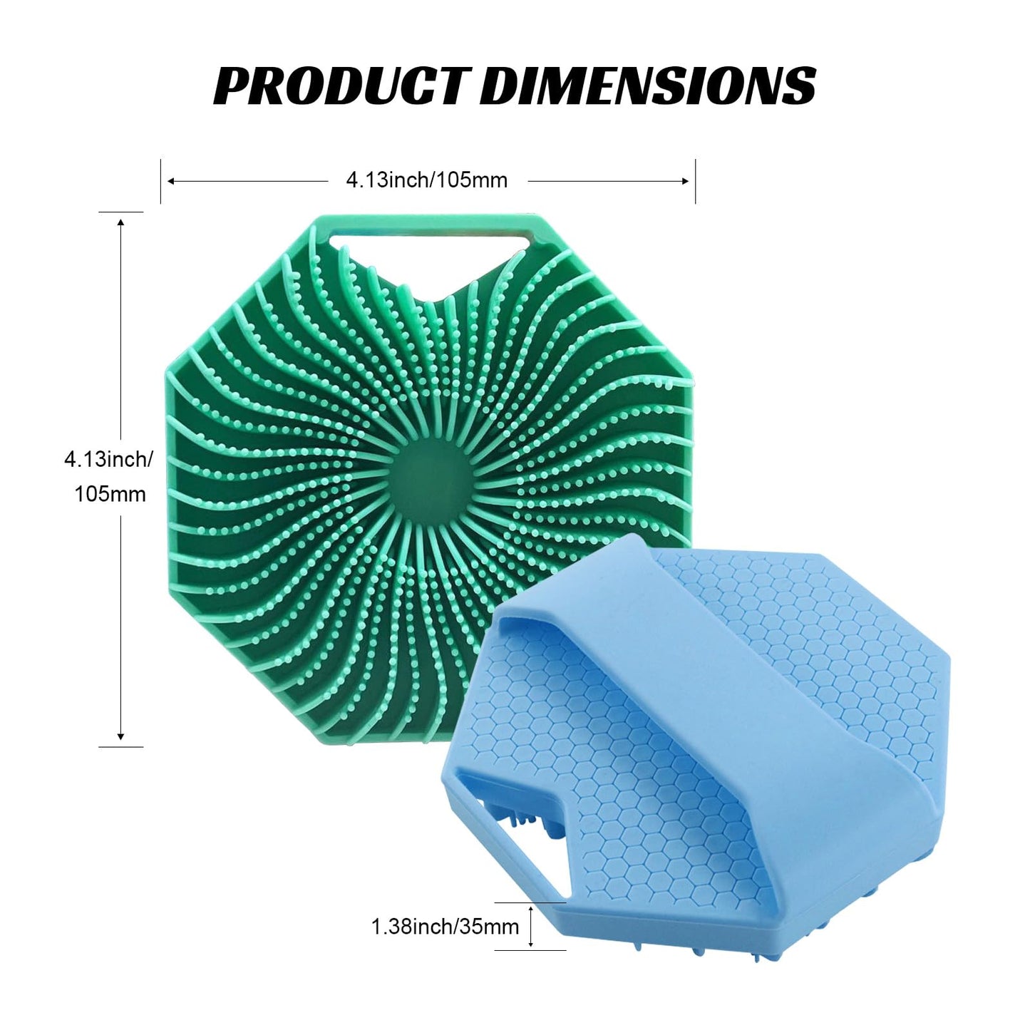 YASUEBI Silicone Body Scrubber Loofah Silicone Scrubber for Nourishing Non-Slip Handheld Cleansing Brush Mens Body Scrubber for Women Long-Lasting & Easy to Clean（Green）