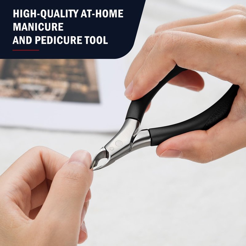 FVION Cuticle Trimmer – Professional Cuticle Nippers, Rubber Coated Handle Manicure Tools – Stainless Steel Cuticle Cutter for Nails (5mm)